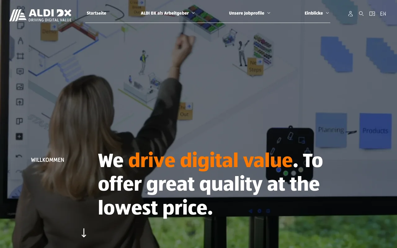 Preview of the ALDI SÜD IT jobs website