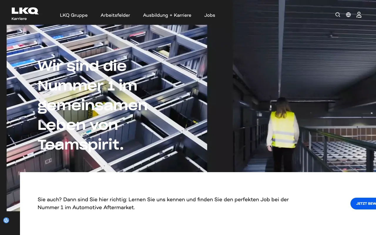 Preview of the LKQ DACH jobs and careers website