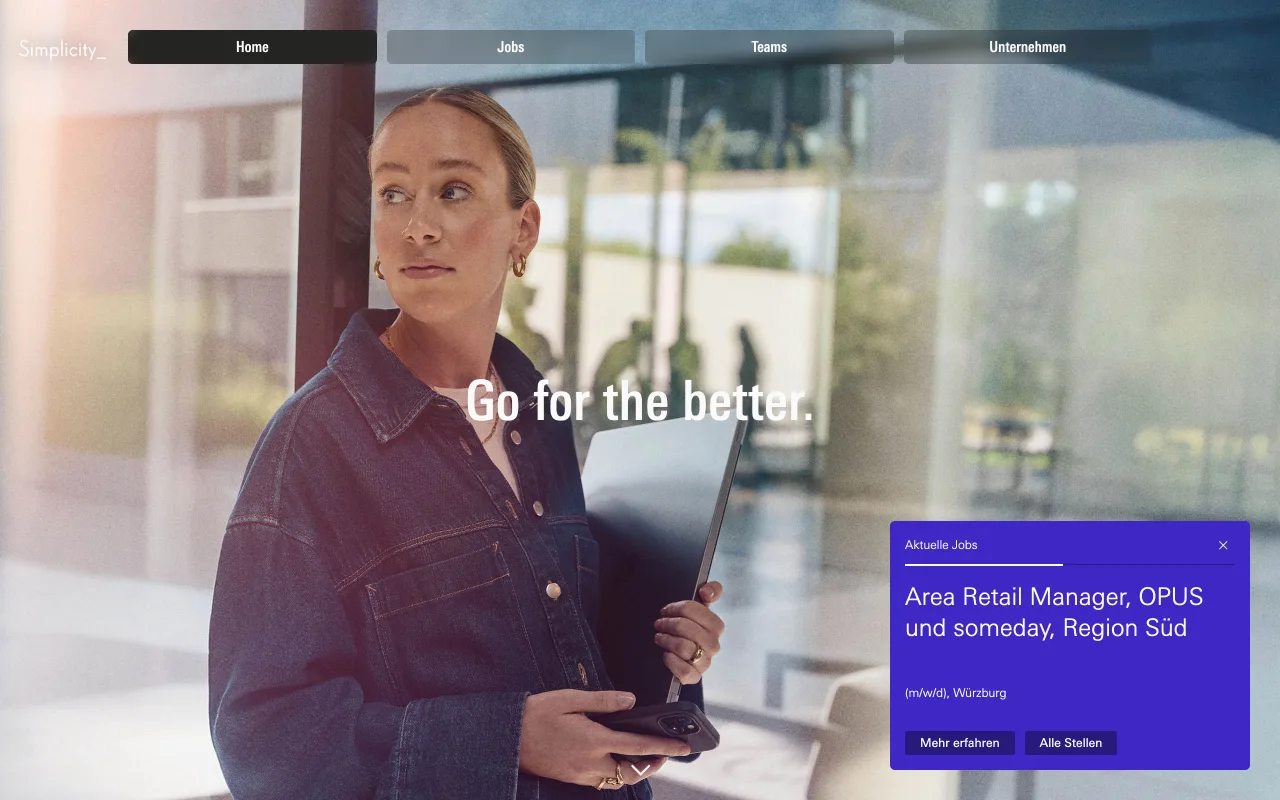 Preview of the Simplicity careers website
