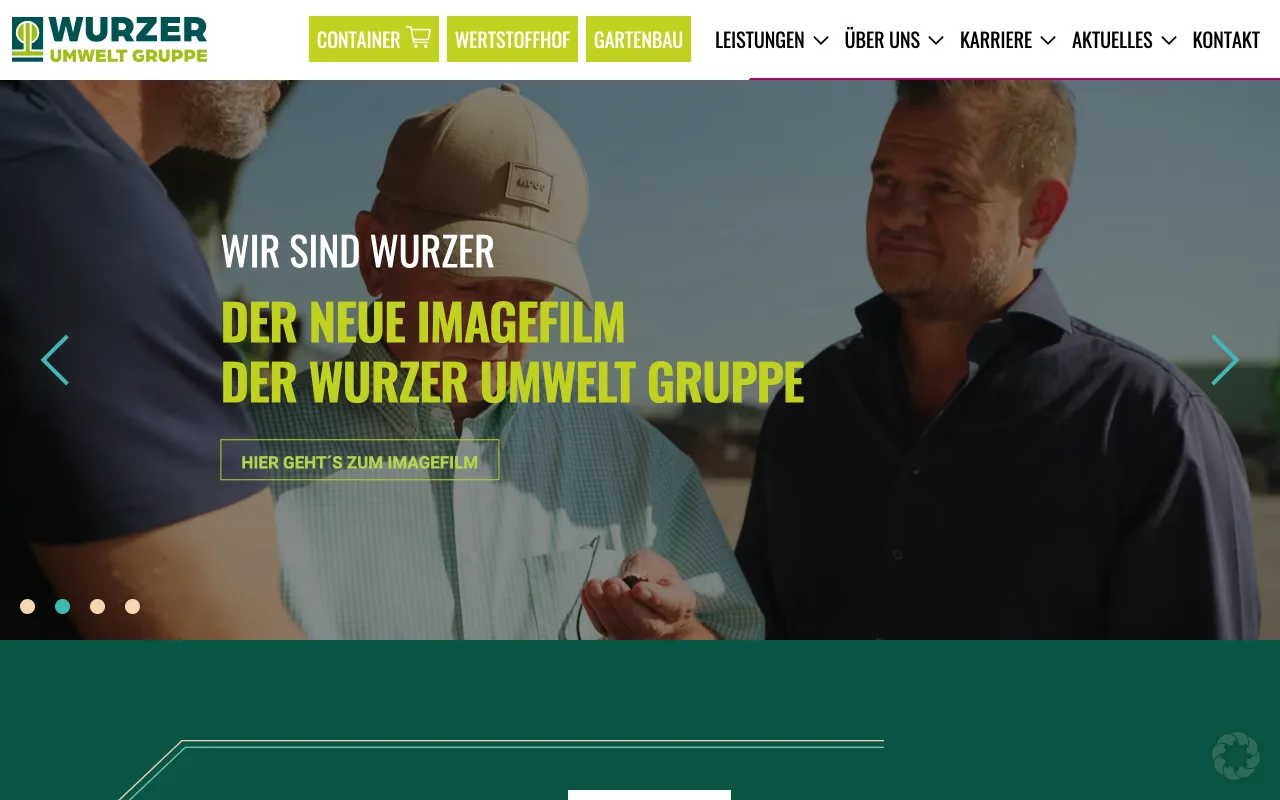 Preview of the Wurzer Umwelt website